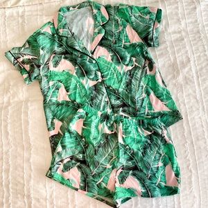 Palm Leaf Silky Pajamas